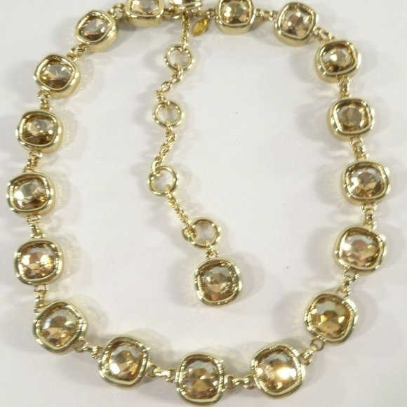 Lee Angel For Neiman Marcus Gold Crystal Cushion Necklace NWT 250.00 - Picture 6 of 6